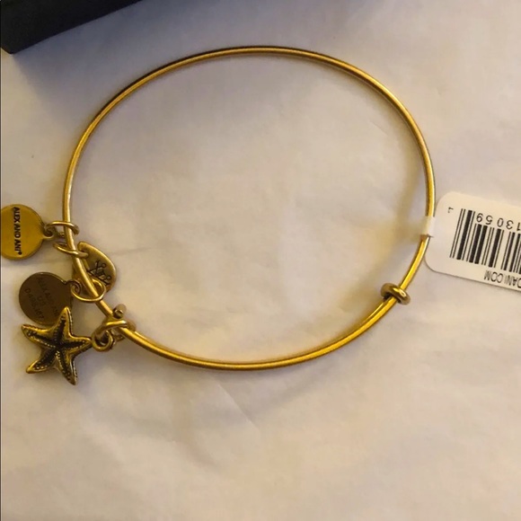 Alex & Ani Starfish Bangle In Rafaelian Gold Finish NWT & Original Box - Picture 5 of 10